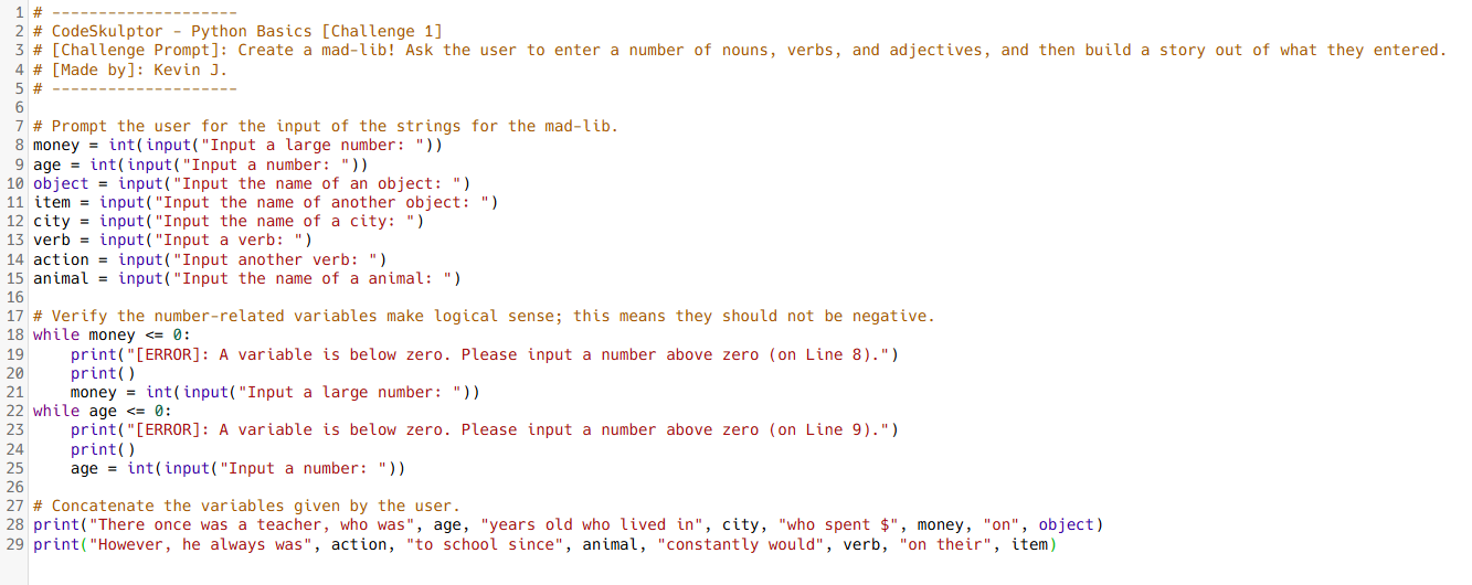CodeSkulptor - Python Basics [Challenge 1]